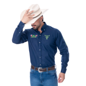 Camisa Competição Masculina Texas Farm Azul Marinho