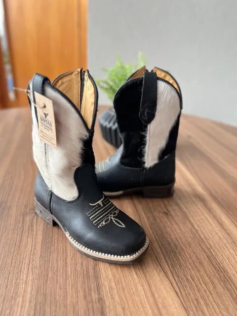 Texana Heitor Infantil - Couro Holandês e Látego Preto/Sem Bordado