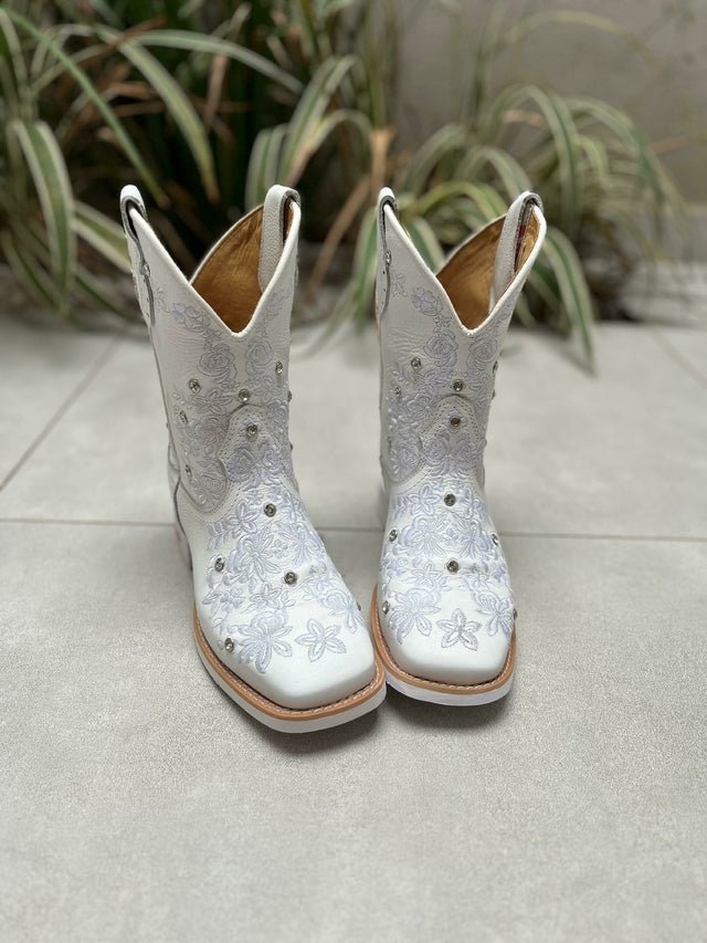 CAPOTA FLORÊNCIA COURO BRANCO COM STRASS - Imagem 2
