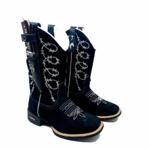 BotaFaca Aramada
                                    - Couro Nobuck Preto | Bordado Branco