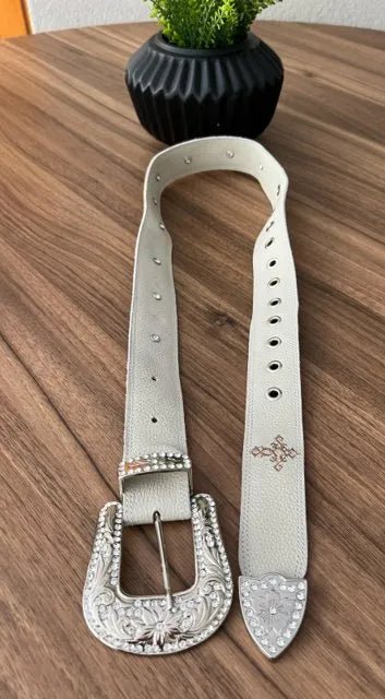 BRINDE: Cinto - Couro Off-White/Bordado Cruz - Imagem 2