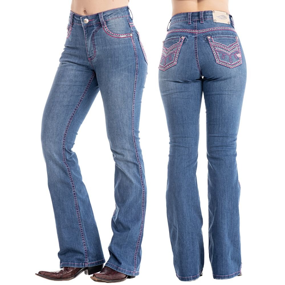 Calça Zenz Western Jeans Rosa Pink Brilho Flare – ORIGINAL - Imagem 2