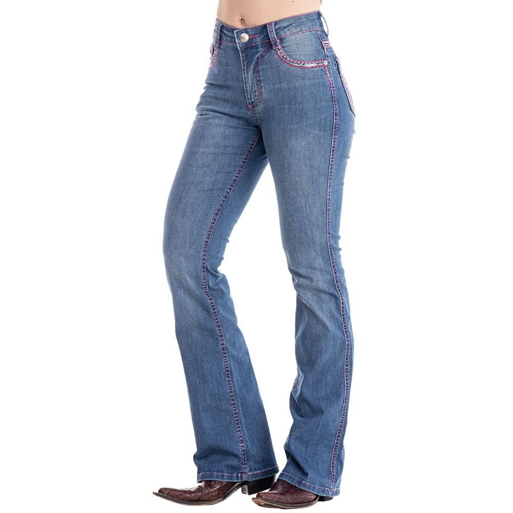 Calça Zenz Western Jeans Rosa Pink Brilho Flare – ORIGINAL - Imagem 4