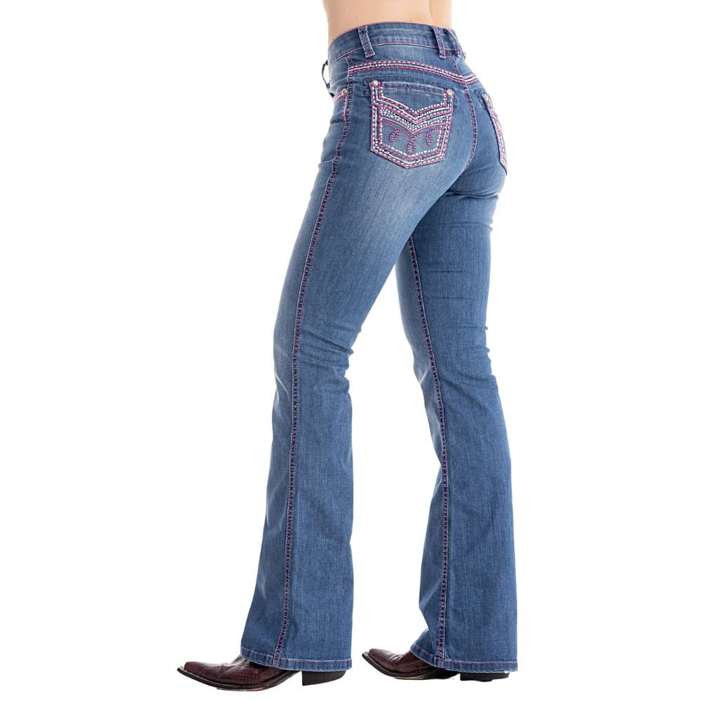Calça Zenz Western Jeans Rosa Pink Brilho Flare – ORIGINAL - Imagem 6