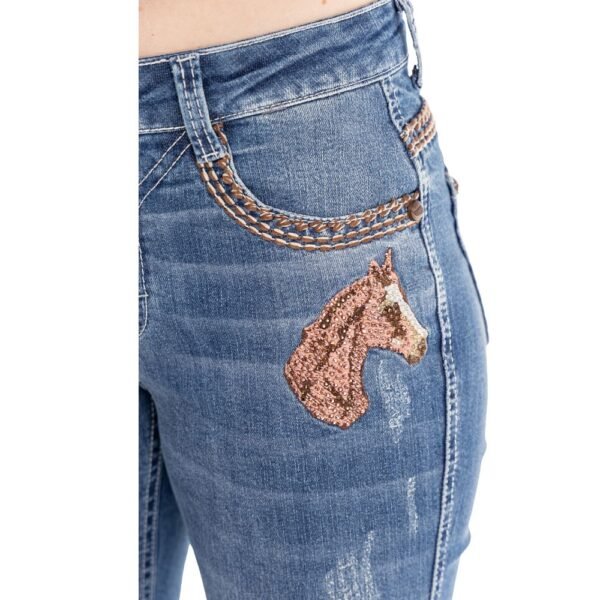 Calça Zenz Western Jeans Old Farm Bordados e Brilhos Barra – ORIGINAL - Imagem 11