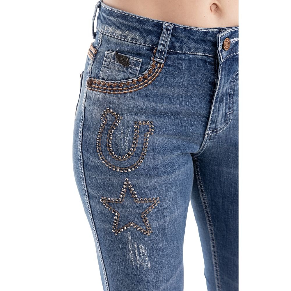 Calça Zenz Western Jeans Old Farm Bordados e Brilhos Barra – ORIGINAL - Imagem 16